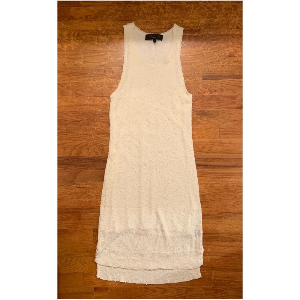 Rag & Bone Ivory White nubby textured tank dress. - Picture 6 of 12